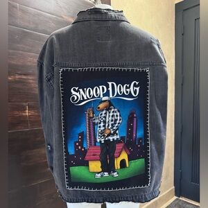 Snoop Dogg-Inspired Distressed Oversized Denim Jacket West Coast Vibes